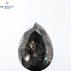 2.10 CT Pear Shape Natural Loose Diamond Salt And Pepper Color I3 Clarity (9.28 MM)