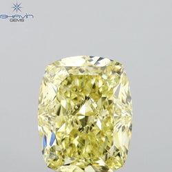 GIA Certified 1.01 CT Cushion Diamond Brownish Yellow Color Natural Diamond (6.35 MM)