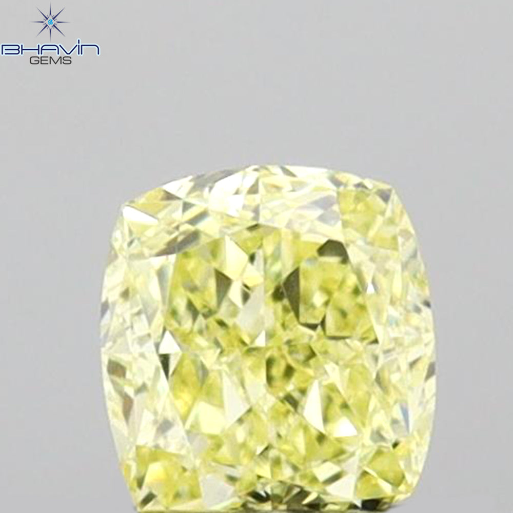 0.31 CT Cushion Shape Natural Diamond Yellow Color VS1 Clarity (3.95 MM)