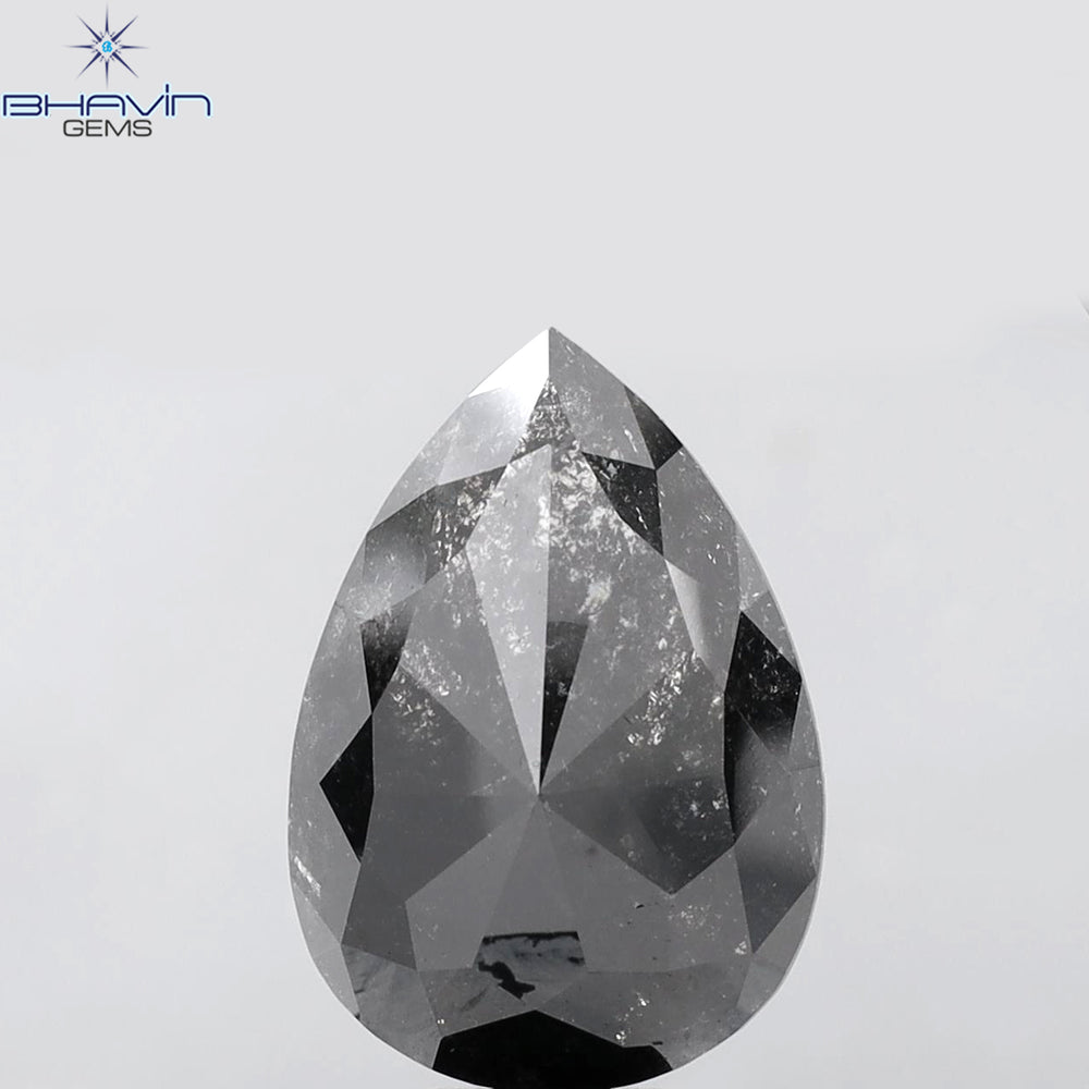 8.98 CT Pear Shape Natural Loose Diamond Salt And Pepper Color (18.30 MM)