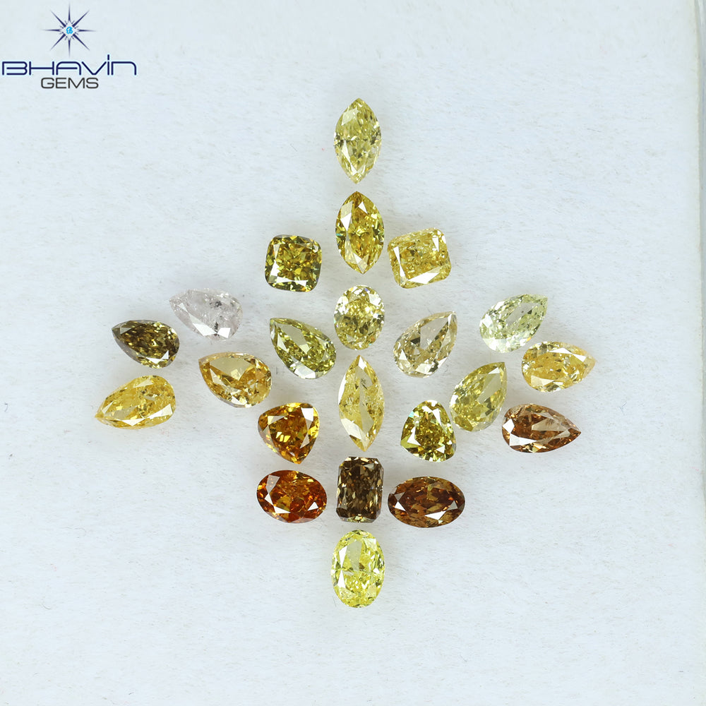 2.07 CT/22 Pcs Mix Shape Natural Diamond Mix Color SI1 Clarity (3.85 MM)