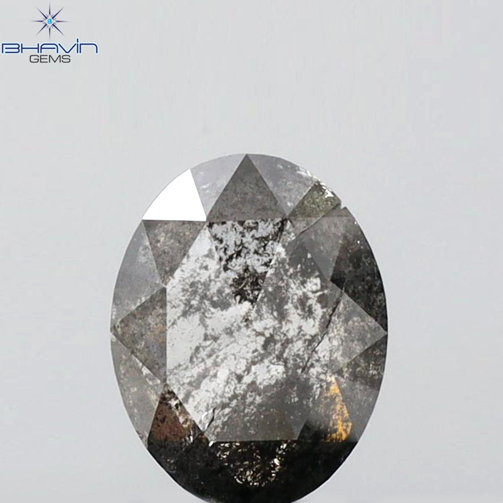 0.72 CT Oval Shape Natural Diamond Salt And Papper Color I3 Clarity (6.62 MM)