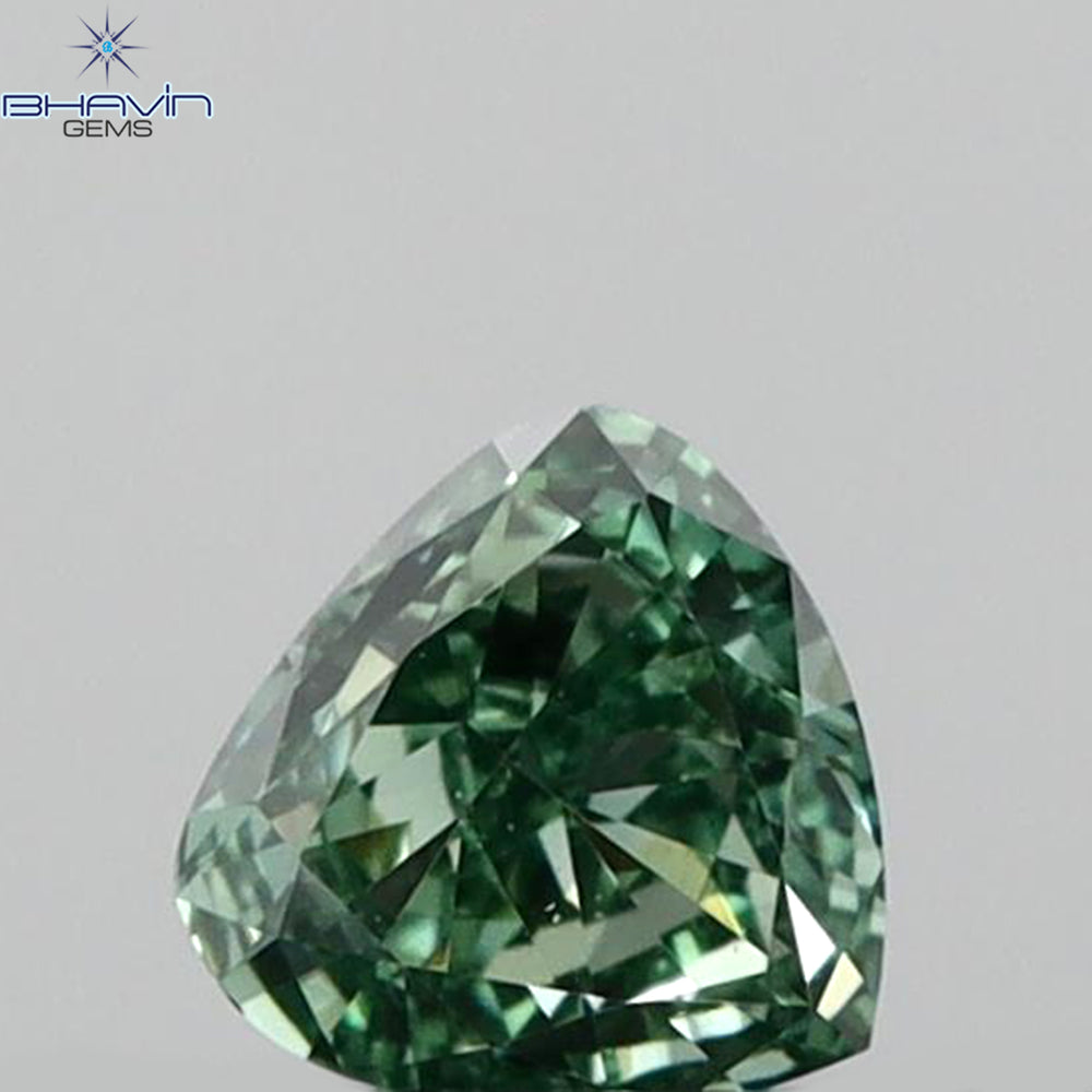 0.09 CT Heart Shape Enhance Green Color VS1 Clarity (2.55 MM)