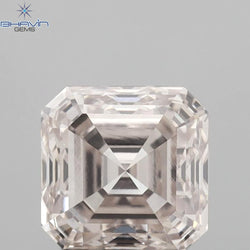 1.10 CT Asscher Diamond Enhanced Pink Color VS1 Clarity (5.46 MM)