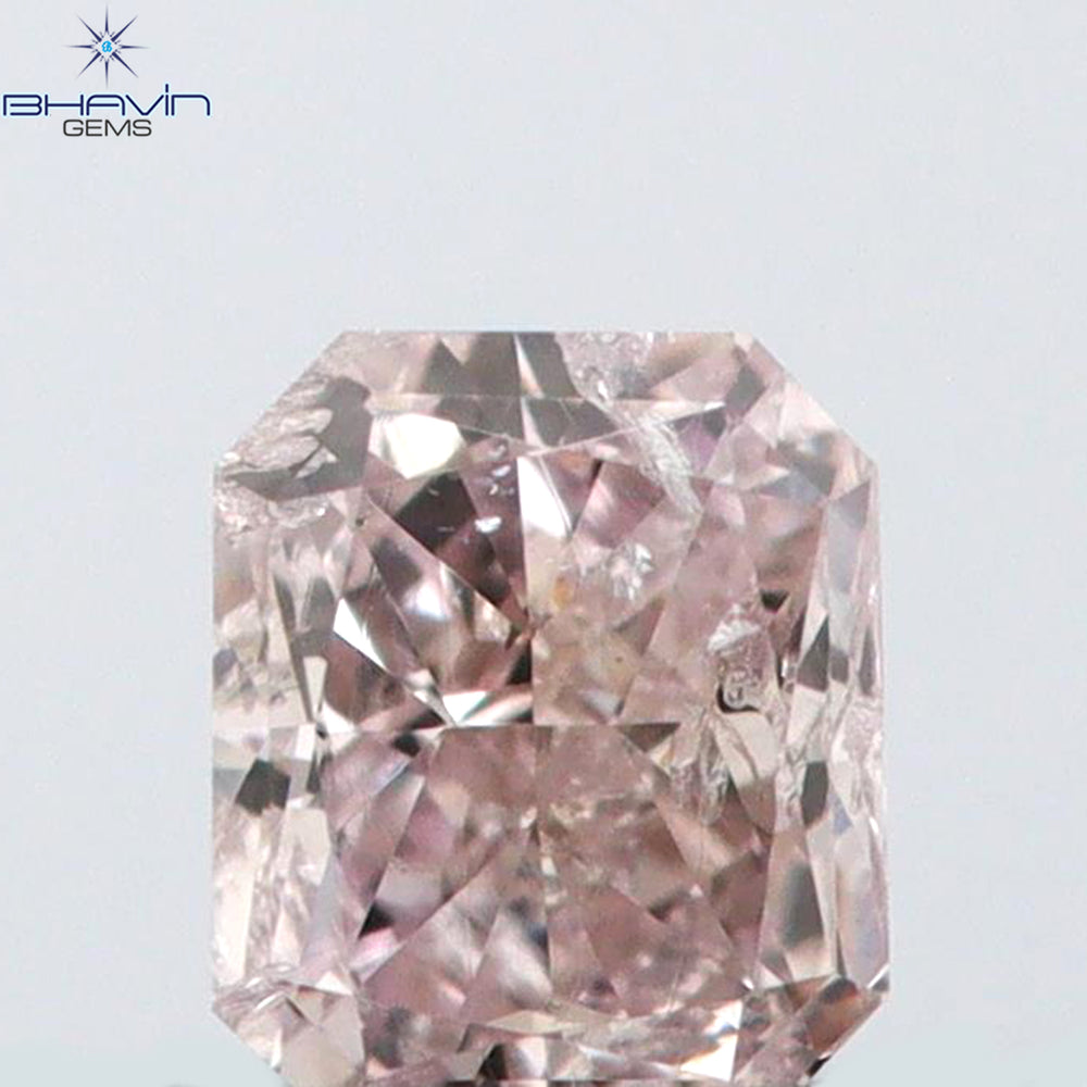 0.13 CT Radiant Shape Natural Diamond Pink Color SI2 Clarity (2.98 MM)