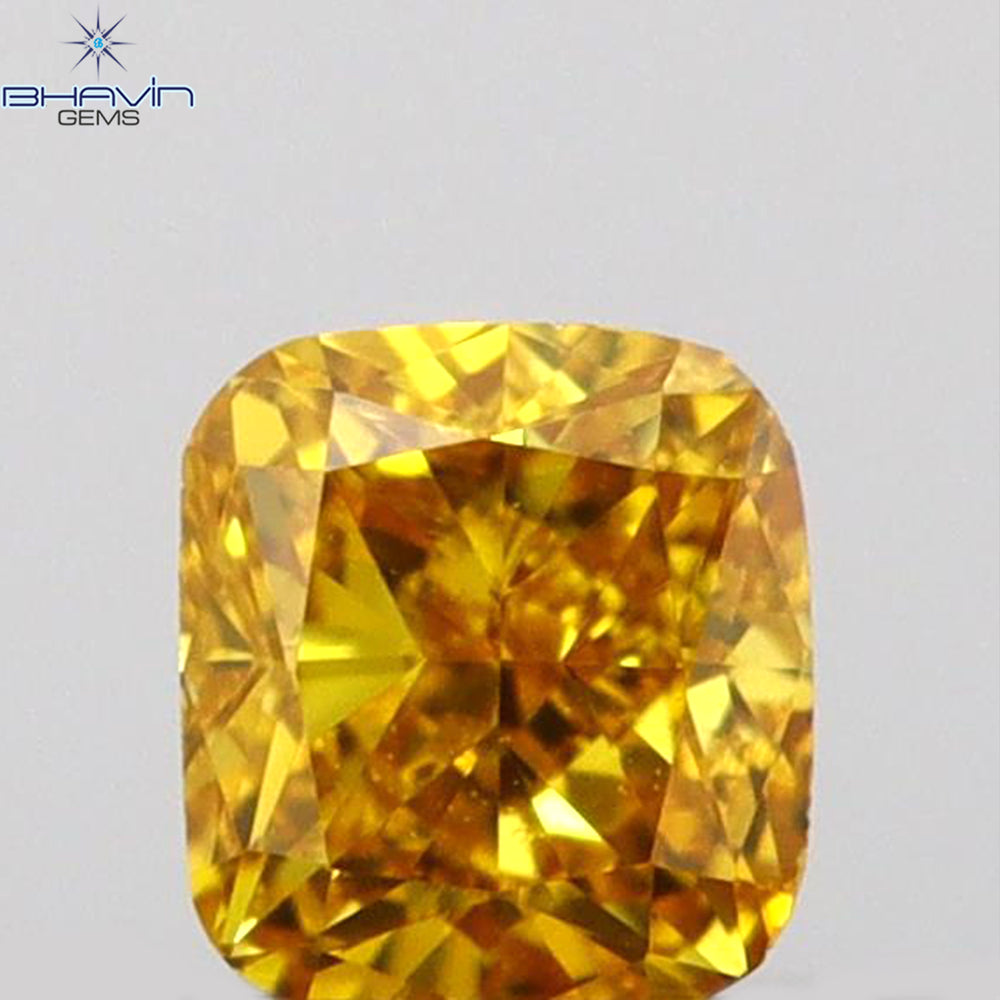 0.11 CT Cushion Shape Natural Diamond Orange Color VS2 Clarity (2.72 MM)