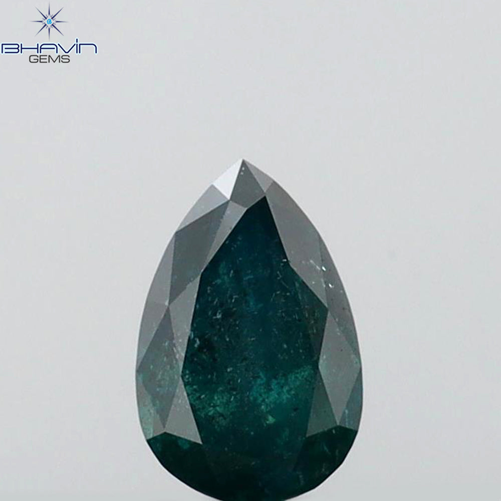 0.31 CT Pear Shape Natural Diamond Blue Color I2 Clarity (5.40 MM)
