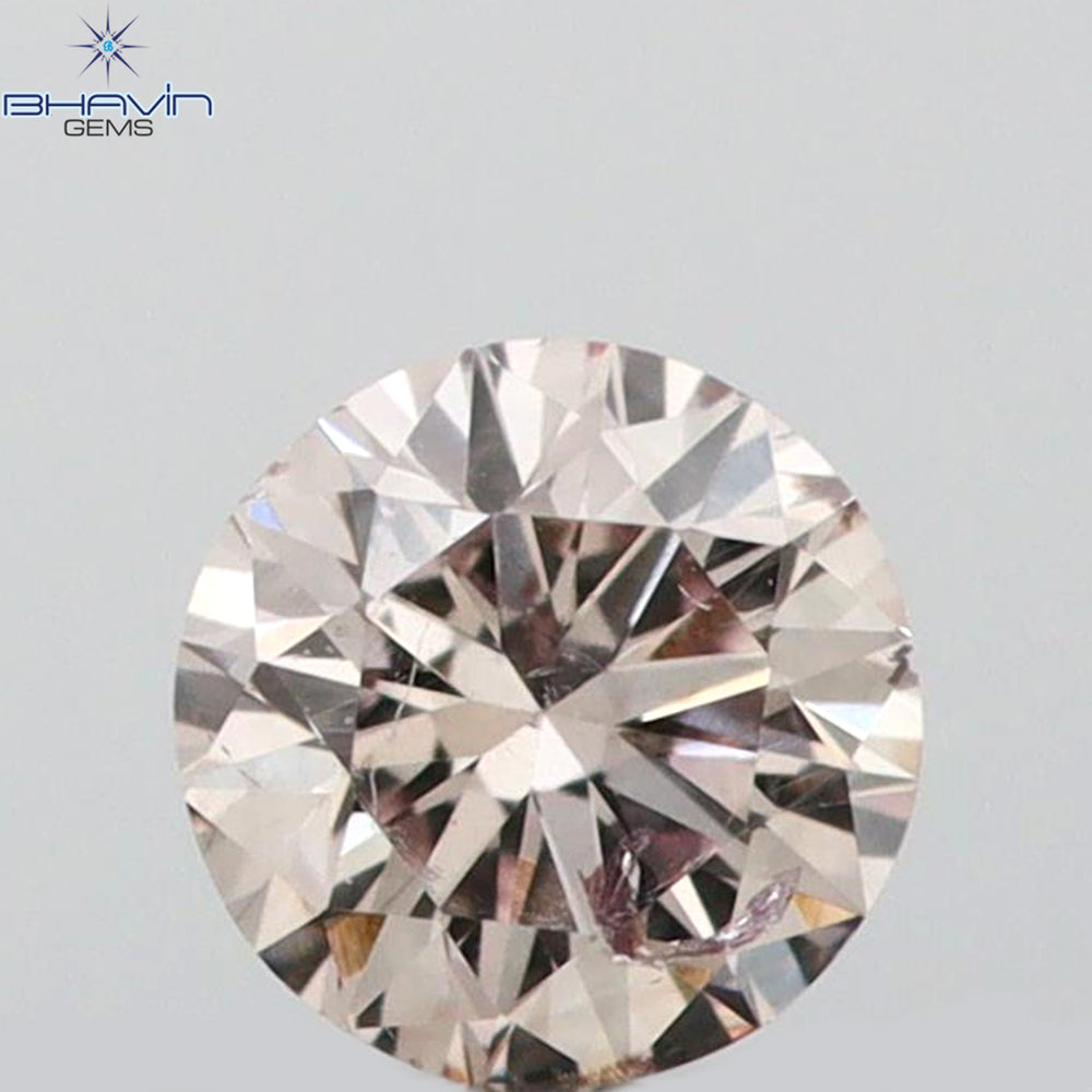 0.12 CT Round Shape Natural Diamond Pink Color SI1 Clarity (3.28 MM)