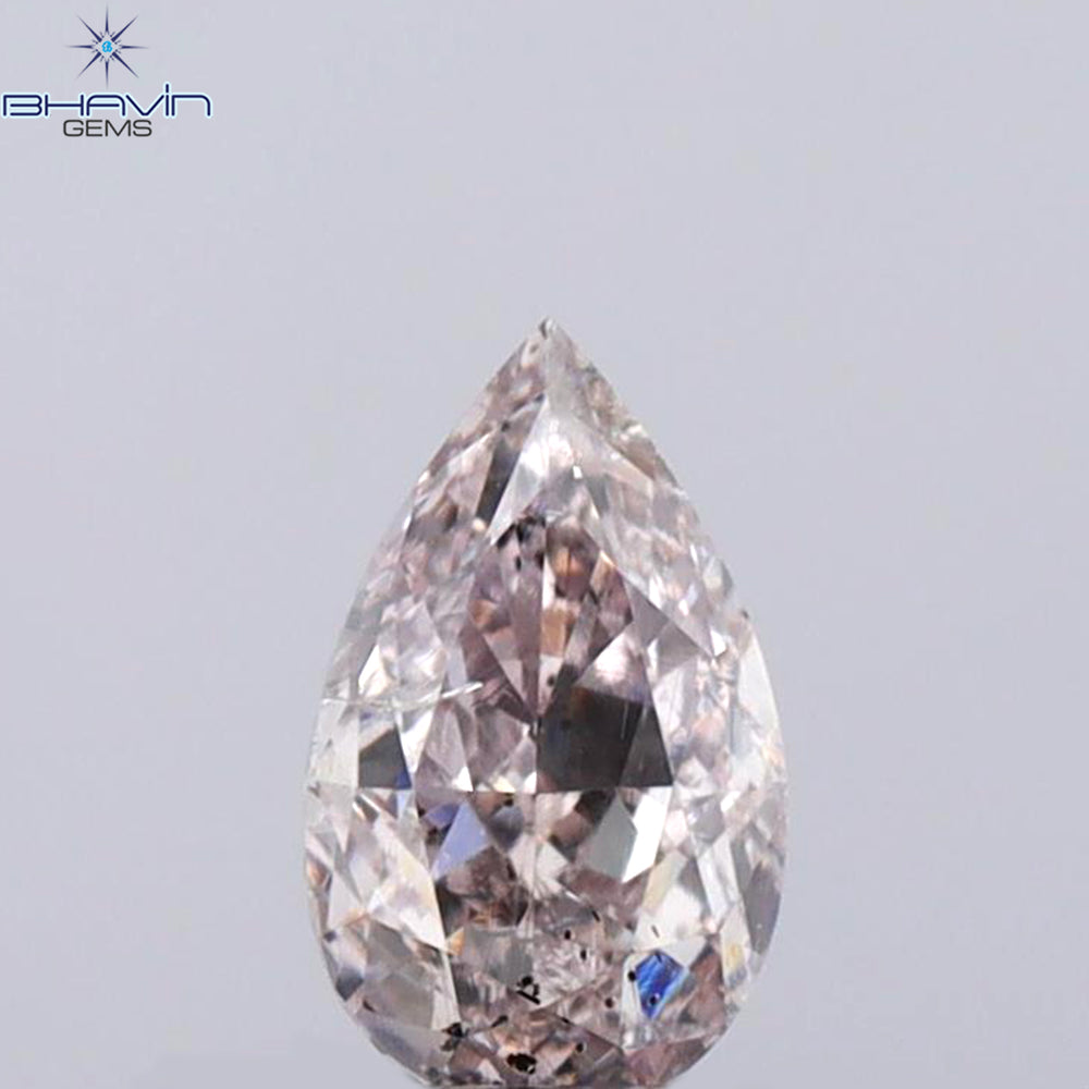 GIA Certified 0.33 CT Pear Diamond Brownish Pink Color Natural Loose Diamond (5.79 MM)