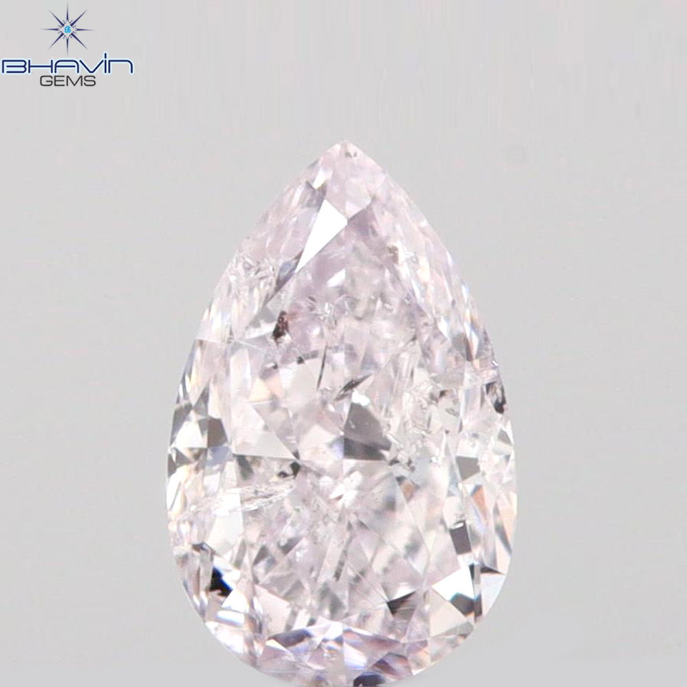 0.26 CT Pear Shape Natural Diamond Pink Color I1 Clarity (4.80 MM)