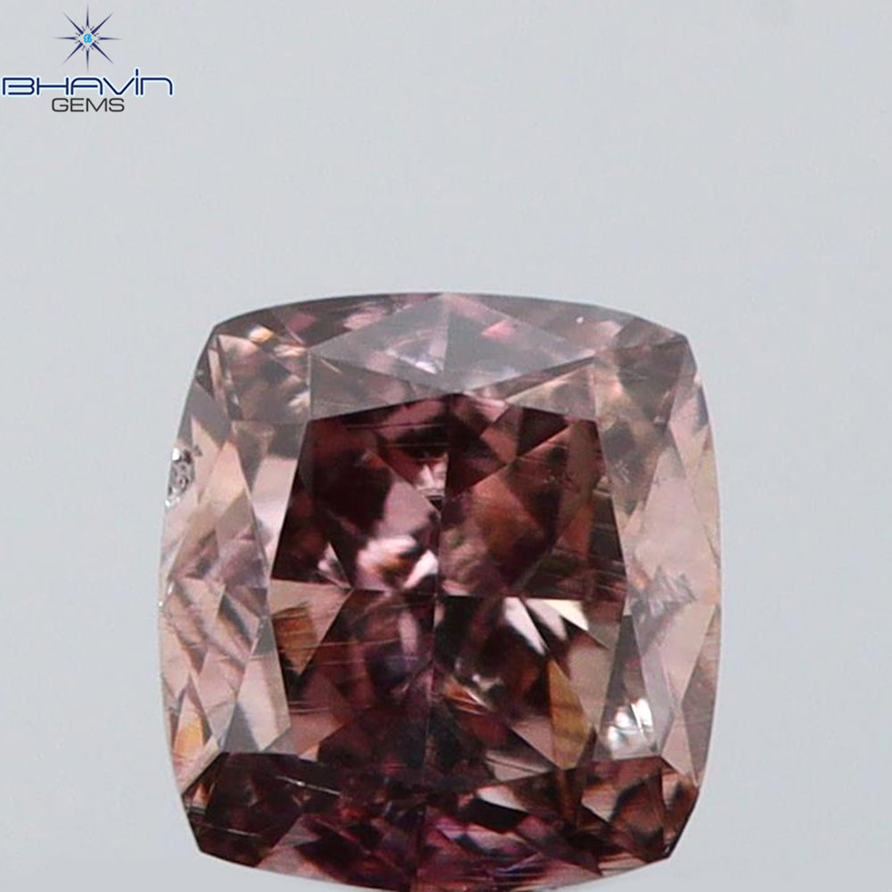 0.24 CT Cushion Shape Natural Diamond Brown Pink Color VS2 Clarity (3.56 MM)