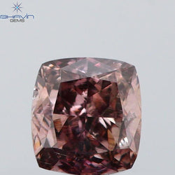 0.24 CT Cushion Shape Natural Diamond Brown Pink Color VS2 Clarity (3.56 MM)