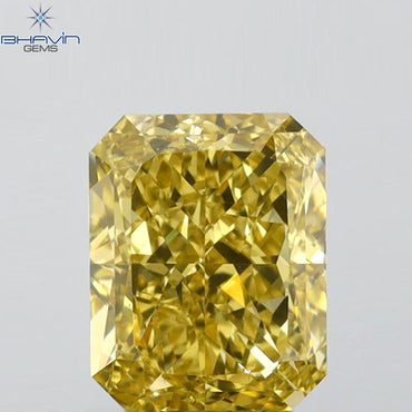 GIA Certified 2.01 CT Radiant Diamond Brownish Greenish Yellow (CHAMELEON) Color Natural Loose Diamond SI1 Clarity (7.73 MM)