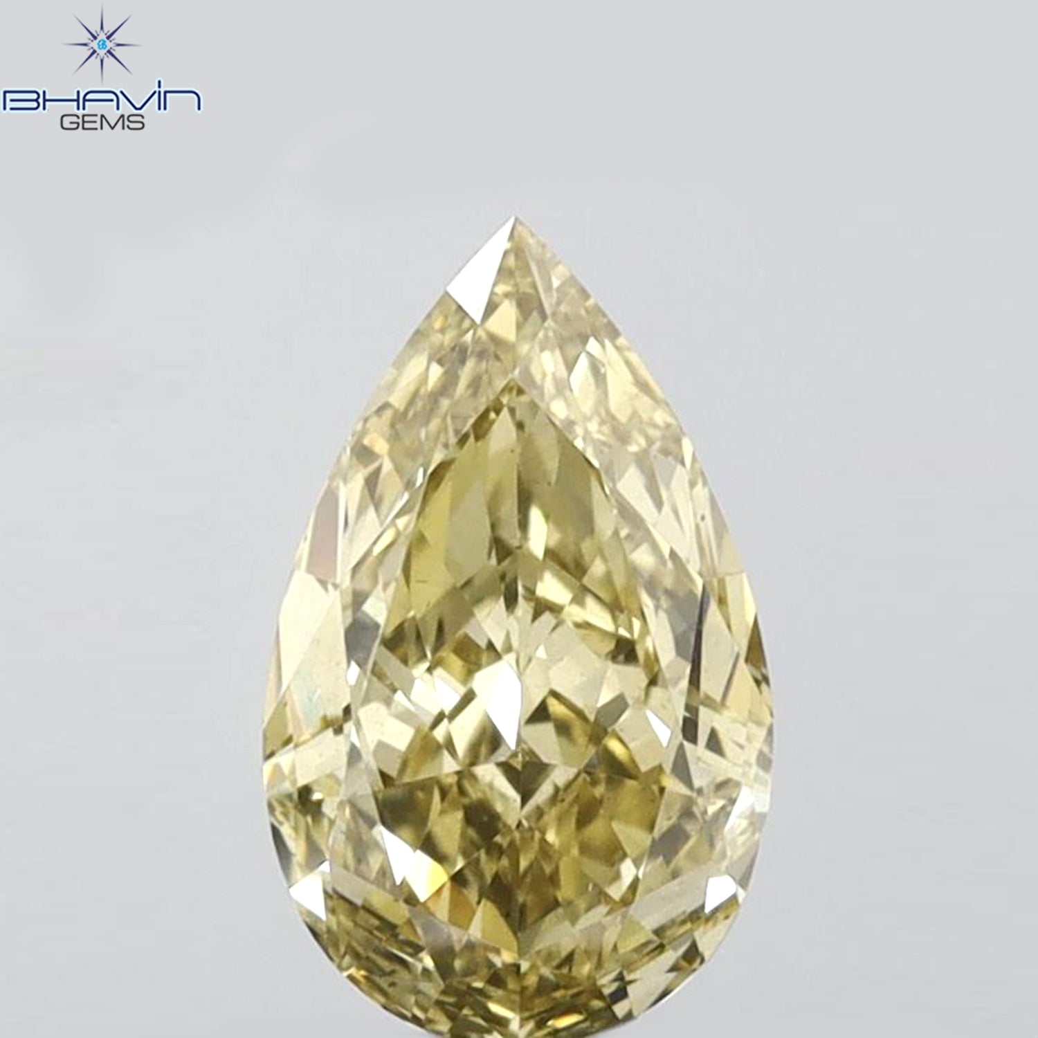 GIA Certified 1.52 CT Pear Diamond Brownish Greenish Yellow (CHAMELEON) Color Natural Loose Diamond (10.72 MM)