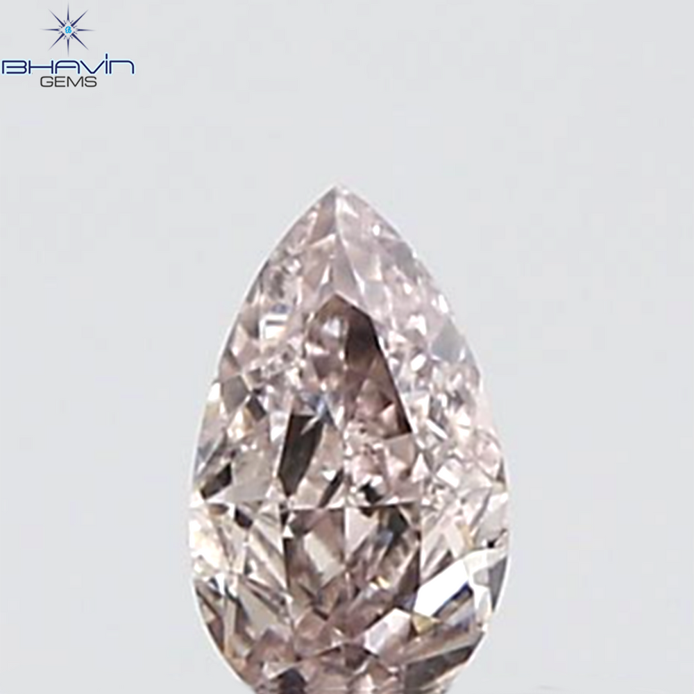 GIA Certified 0.26 CT Pear Diamond Brown Pink Color Natural Loose Diamond (5.34 MM)