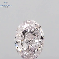 0.24 CT Oval Shape Natural Diamond Pink Color SI2 Clarity (4.33 MM)