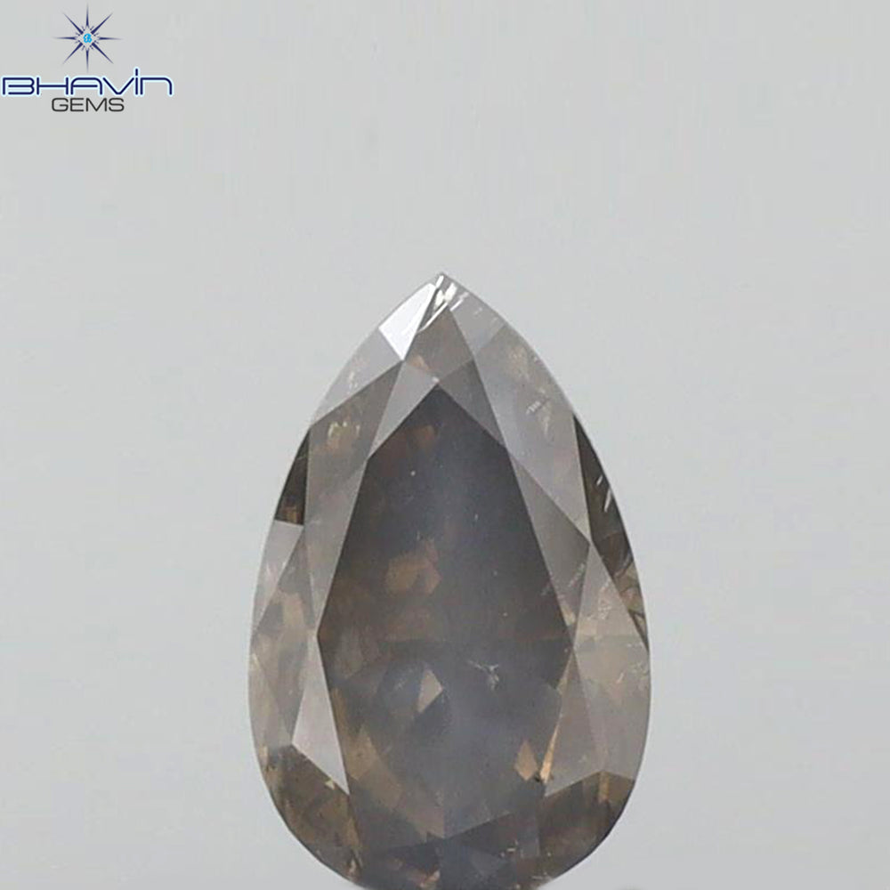 0.58 CT Pear Shape Natural Diamond Grey Color SI2 Clarity (6.36 MM)
