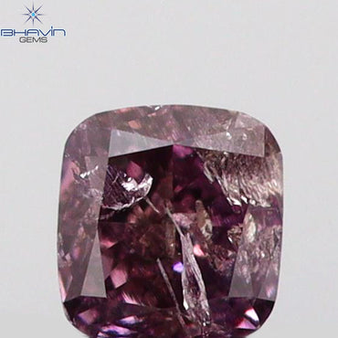 0.10 CT Cushion Shape Natural Diamond Pink Color I2 Clarity (2.72 MM)
