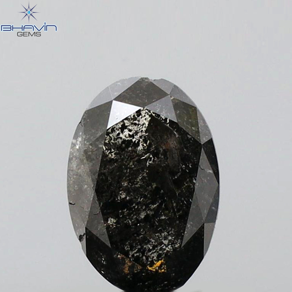 1.53 CT Oval Shape Natural Diamond Salt And Papper Color I3 Clarity (7.91 MM)