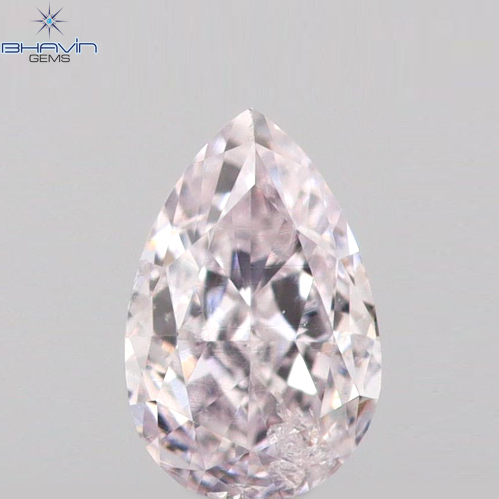 0.17 CT Pear Shape Natural Diamond Pink Color SI1 Clarity (4.40 MM)