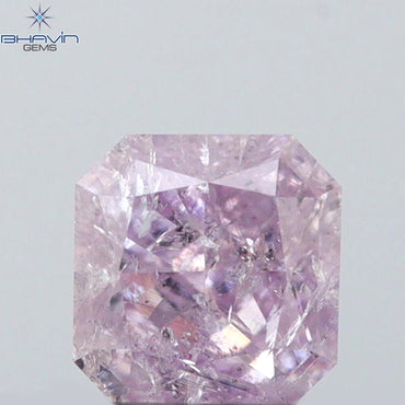 0.31 CT Radiant Shape Natural Diamond Pink Color I3 Clarity (3.66 MM)