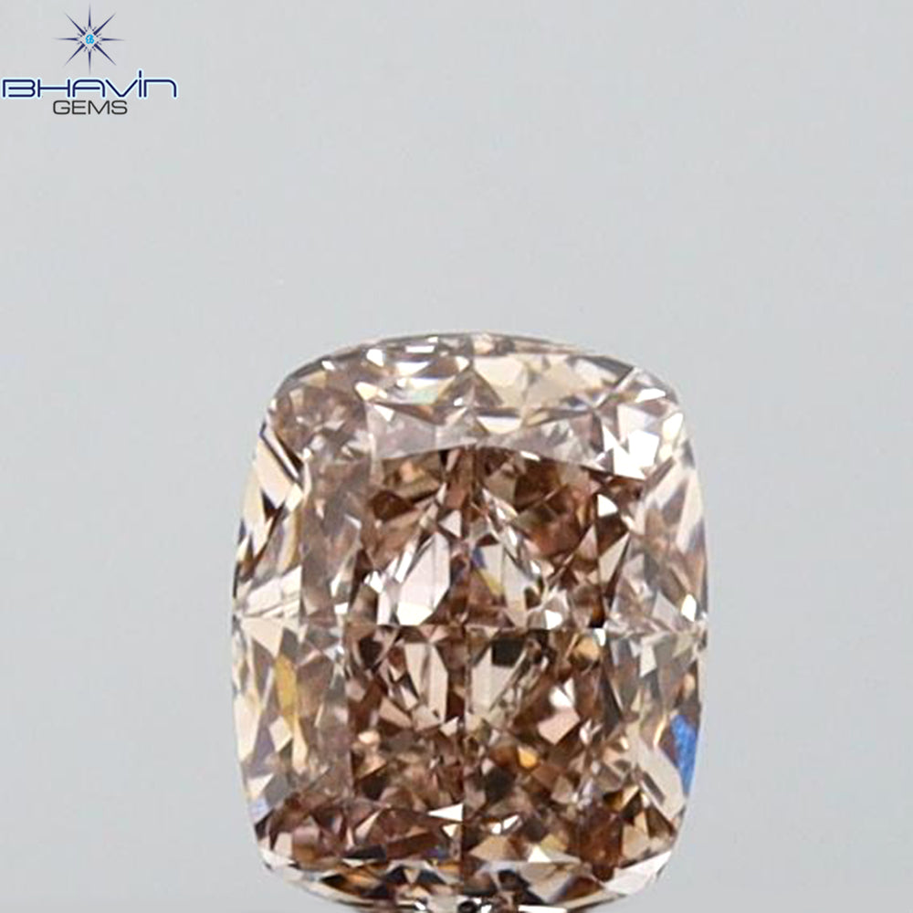 GIA Certified 0.51 CT Cushion Diamond Pink-Brown Color Natural Loose Diamond VVS2 Clarity (4.99 MM)