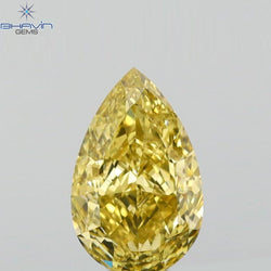 0.71 CT Pear Shape Natural Diamond Yellow Color VS1 Clarity (7.23 MM)
