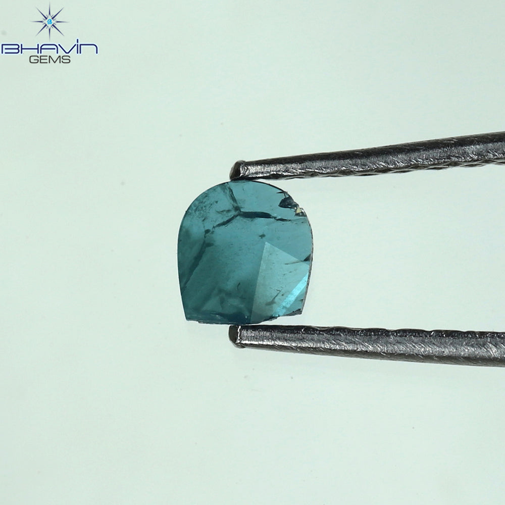 0.11 CT Slice Shape Natural Diamond Blue Color I3 Clarity (3.73 MM)