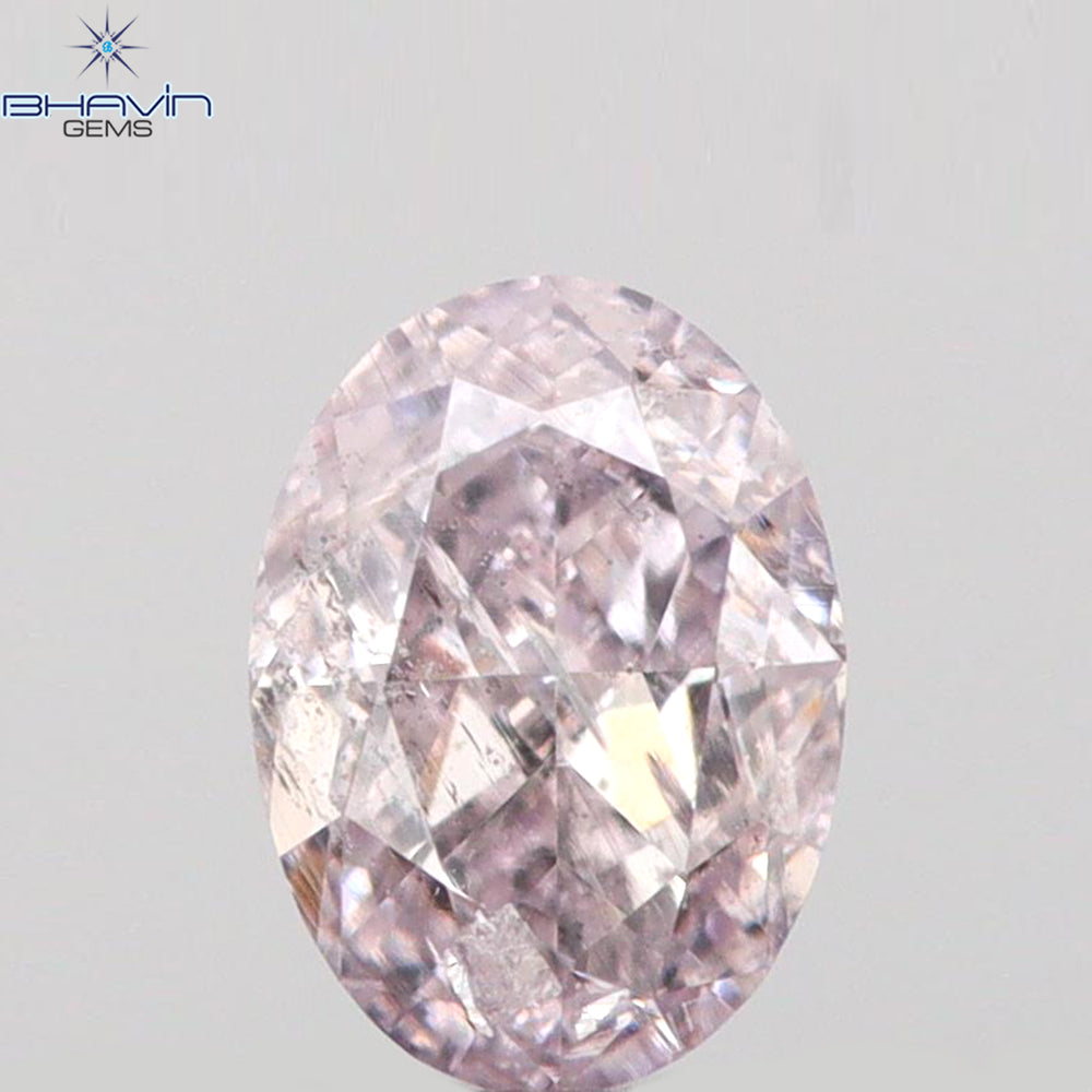 0.27 CT Oval Shape Natural Diamond Pink Color I1 Clarity (4.54 MM)