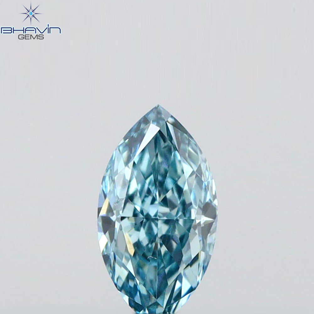 0.21 CT Marquise Shape Natural Diamond Blue Color VS2 Clarity (5.40 MM)