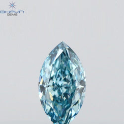 0.21 CT Marquise Shape Natural Diamond Blue Color VS2 Clarity (5.40 MM)