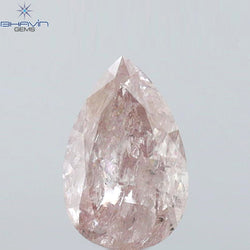 0.73 CT Pear Shape Natural Diamond Pink Color I3 Clarity (6.96 MM)