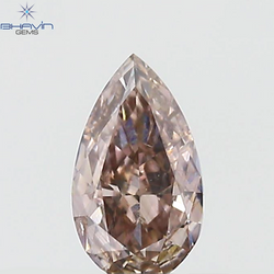 GIA Certified 0.40 CT Pear Diamond Pink Brown Color Natural Loose Diamond (6.36 MM)