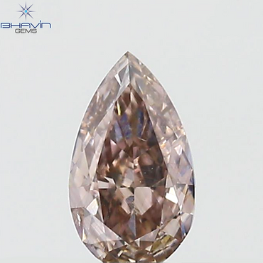 GIA Certified 0.40 CT Pear Diamond Pink Brown Color Natural Loose Diamond (6.36 MM)
