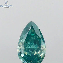 0.23 CT ペアシェイプ ナチュラル ダイヤモンド グリーン カラー I2 クラリティ (6.27 MM)