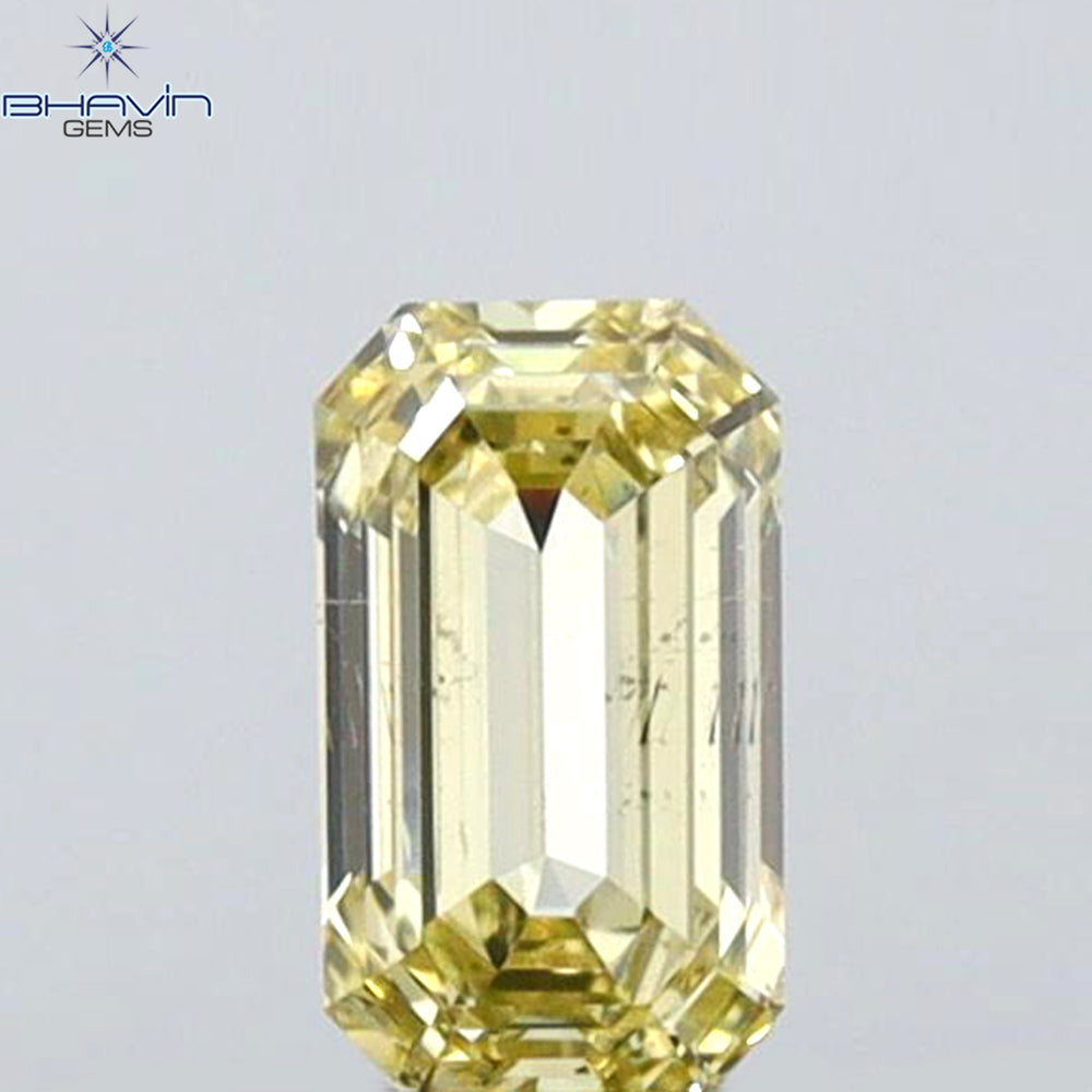 0.32 CT Emerald Shape Natural Diamond Yellow Color VS2 Clarity (5.00 MM)
