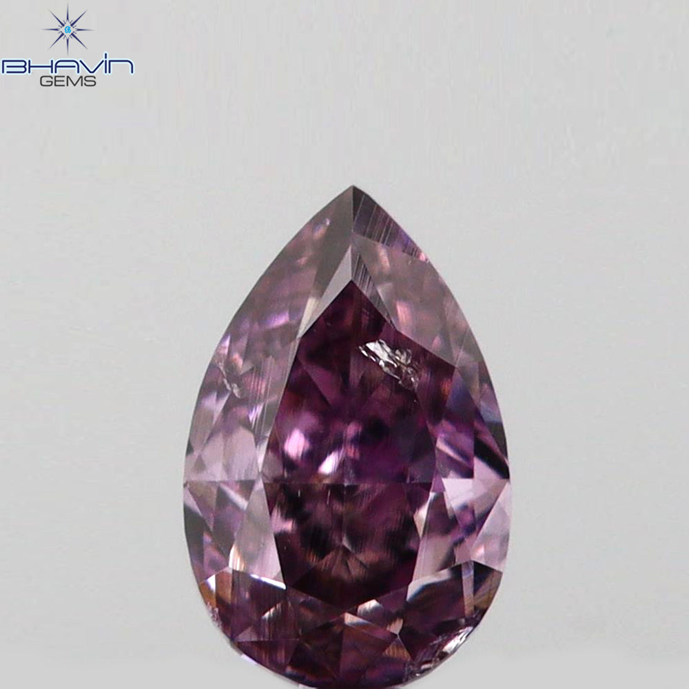 0.13 CT Pear Shape Natural Diamond Pink Color SI1 Clarity (3.98 MM)