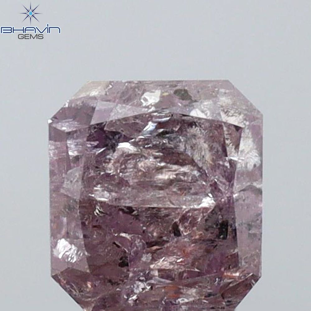 0.74 CT Radiant Shape Natural Diamond Pink Color I3 Clarity (4.93 MM)