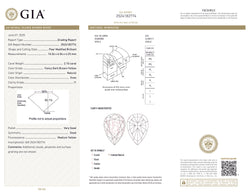 GIA Certified 2.10 CT Pear Natural Diamond Brown-Yellow Color I1 Clarity (10.26 MM)