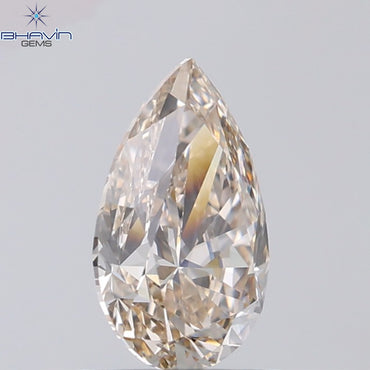 1.07 CT Pear Shape Natural Diamond Brown Color VVS1 Clarity (8.74 MM)