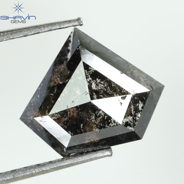 2.01 Pentagon Shape Natural Loose Diamond Salt And Pepper Color Clarity I3 (10.38 MM)