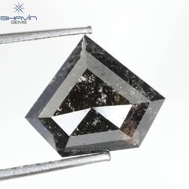 2.03 Pentagon Shape Natural Loose Diamond Black (Salt And Pepper)Color Clarity I3 (8.68 MM)