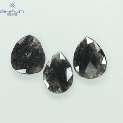 1.75 CT/5 ピース スライス形状 天然ダイヤモンド ソルト アンド ペッパー カラー I3 クラリティ (10.45 MM)