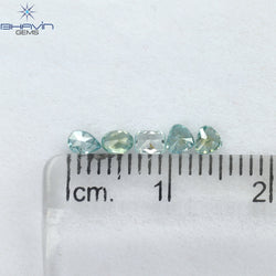 0.50 CT/5 Pcs Mix Shape Natural Diamond Blue Color SI2 Clarity (3.10 MM)