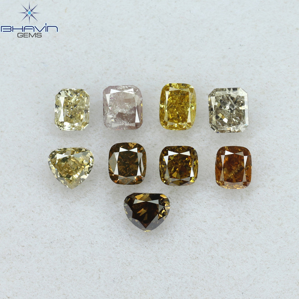 1.66 CT/9 Pcs Mix Shape Natural Diamond Mix Color SI1 Clarity (3.50 MM)