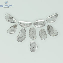2.13 CT/10 Pcs Slice Shape Natural Diamond Salt And Pepper Color I3 Clarity (8.69 MM)