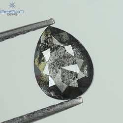 0.59 CT Pear Shape Natural Loose Diamond Salt And Pepper Color I3 Clarity (6.22 MM)