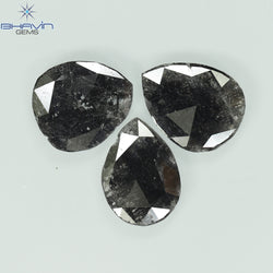 1.75 CT/5 ピース スライス形状 天然ダイヤモンド ソルト アンド ペッパー カラー I3 クラリティ (10.45 MM)