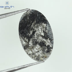 1.18 CT Slice Shape Natural Diamond Salt And Pepper Color I3 Clarity (12.06 MM)