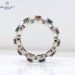 Cushion Diamond Natural Diamond Ring Mix Color Gold Ring Engagement Ring